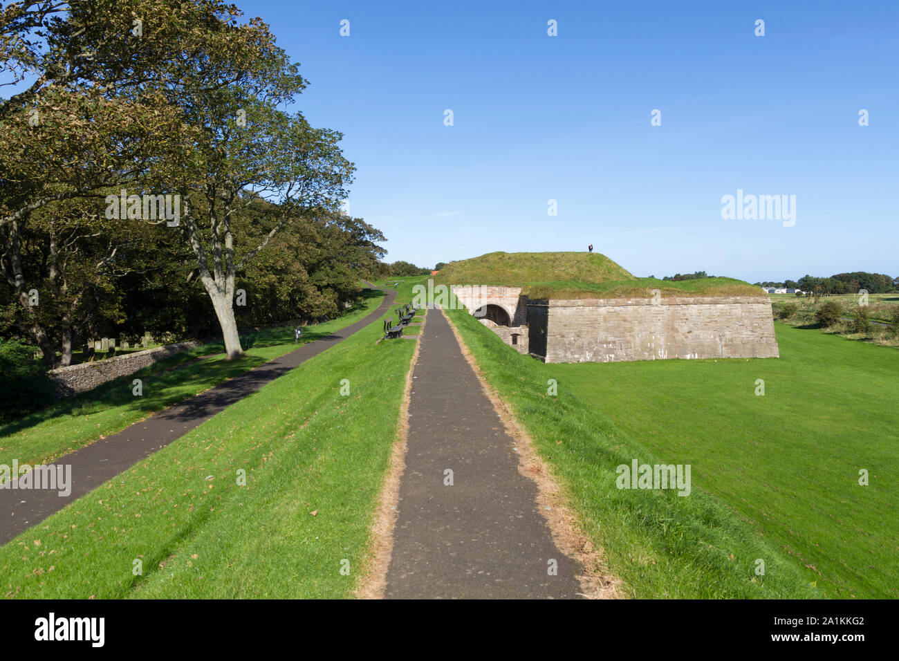 Die defensive Stadtmauer von Berwick-upon-Tweed in Northumberland, Großbritannien Stockfoto
