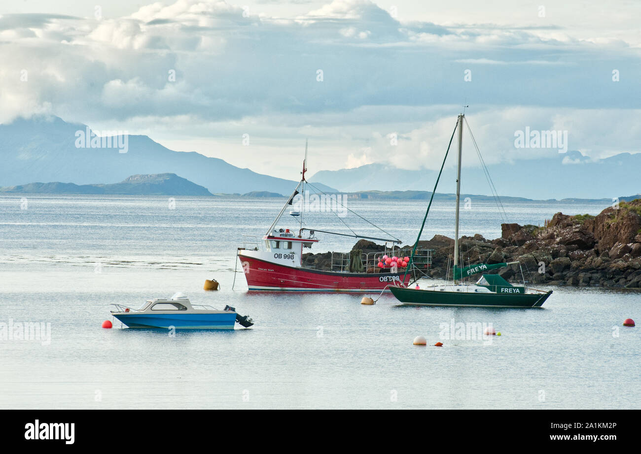 Boote in Fionnphort. Isle of Mull, Schottland Stockfoto