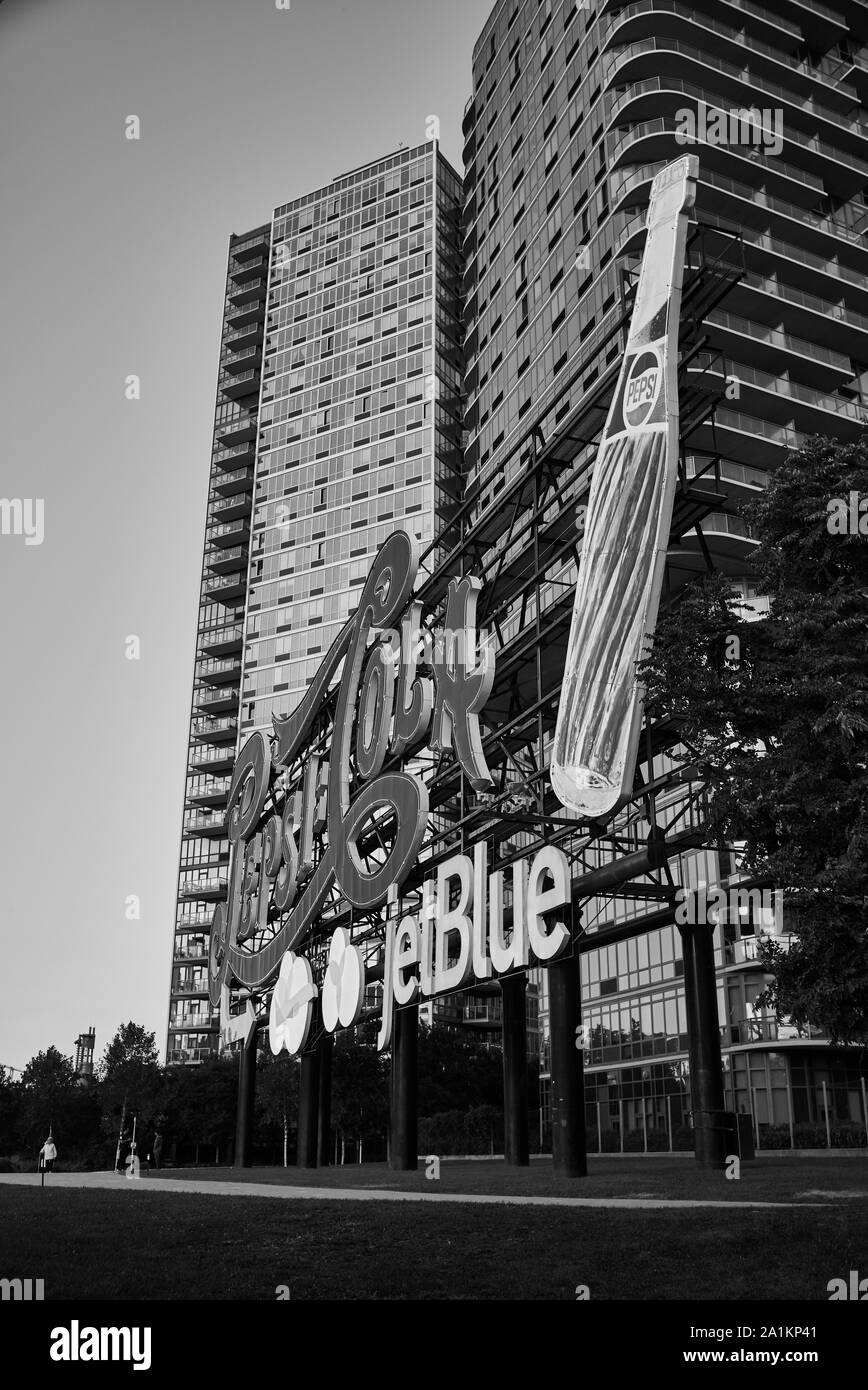 Pepsi Cola/Jet Blue anmelden Long Island City Stockfoto