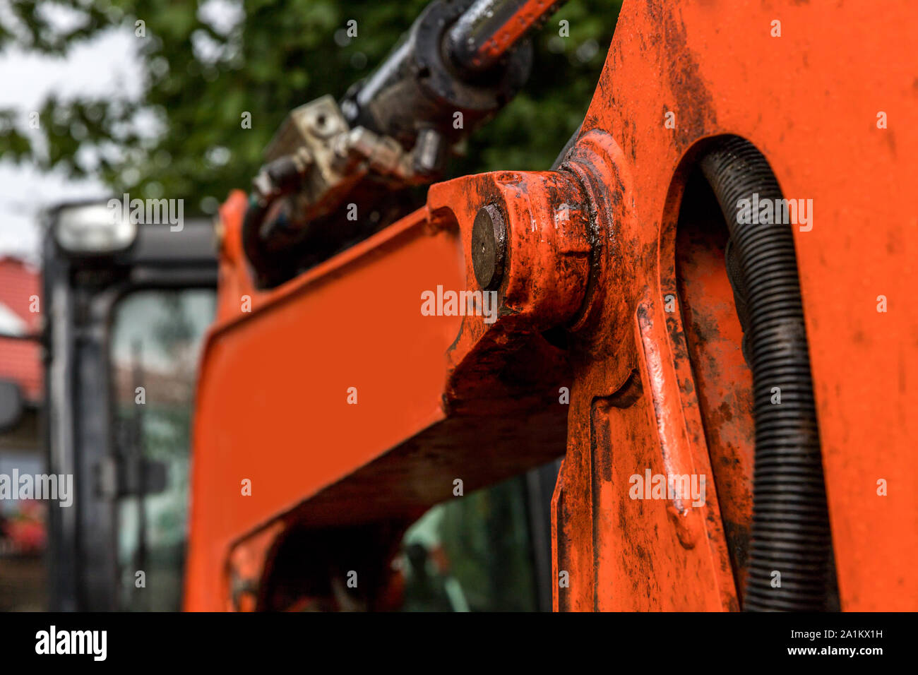 Kleine Bagger im Freien Stockfoto