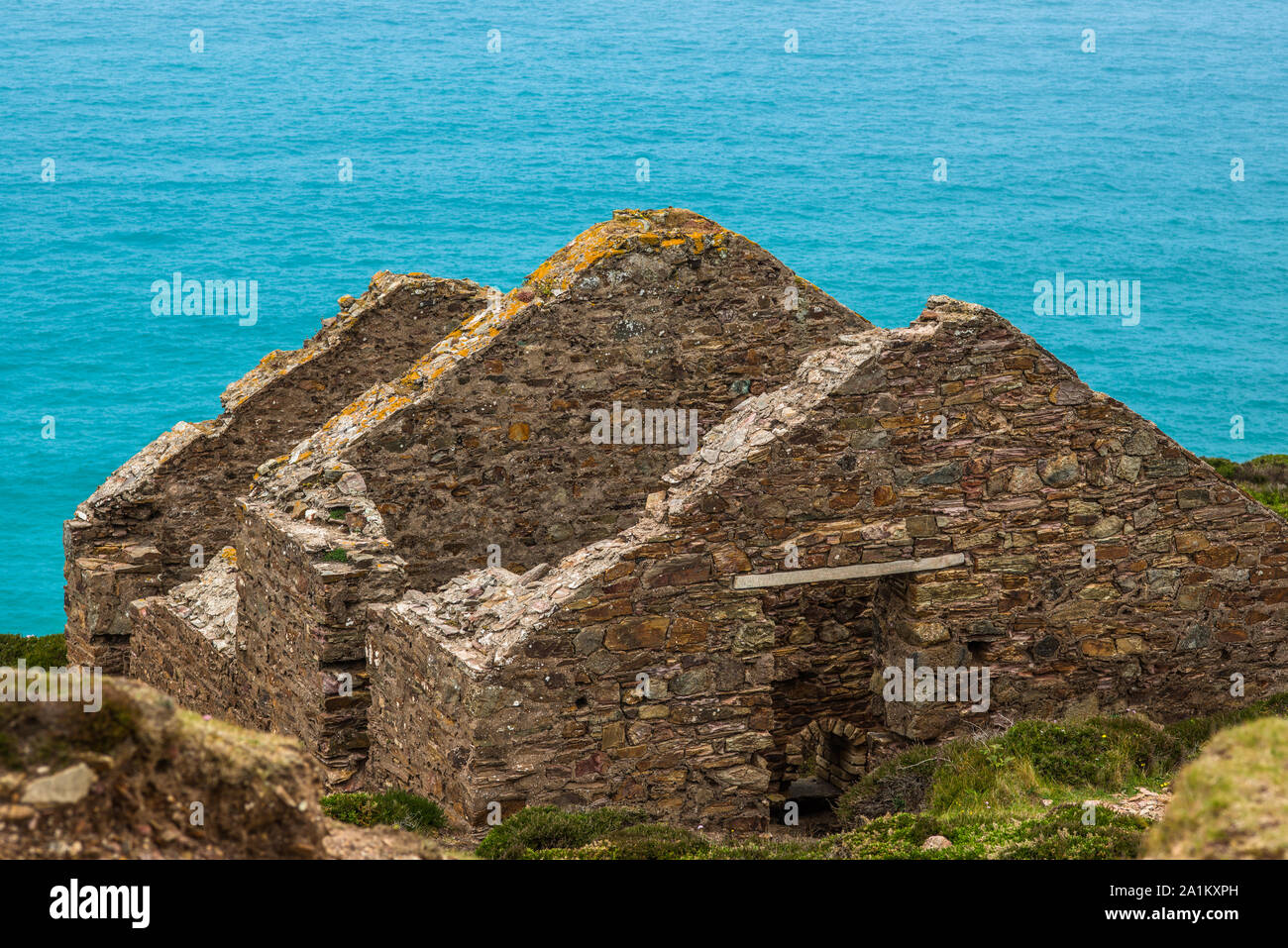 Towanroath Engine House, Teil von Wheal Coates Zinnmine auf dem kornischen Küste in der Nähe von St Agnes, Cornwall, England. UK. Stockfoto