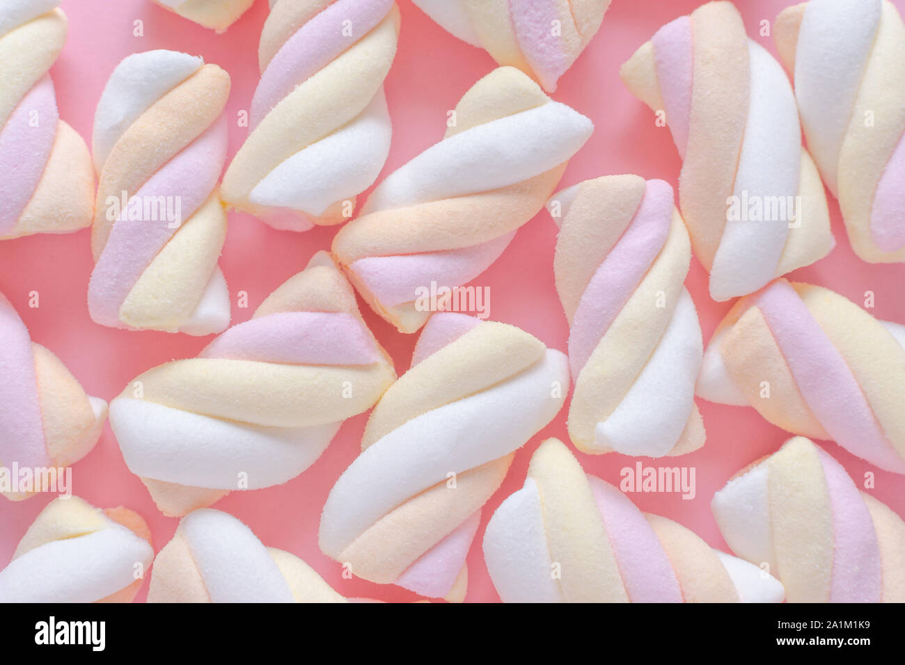 Marshmallow Muster Hintergrund, Pastellfarben, Dessert, Süßspeisen, Nahaufnahme Stockfoto