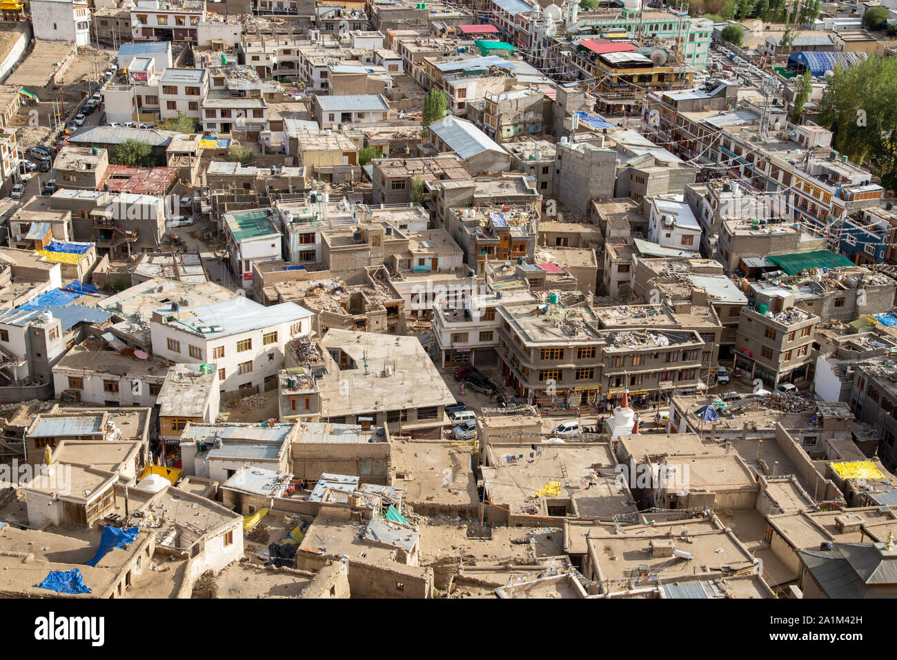 Blick auf Leh in Ladakh, Indien Stockfoto