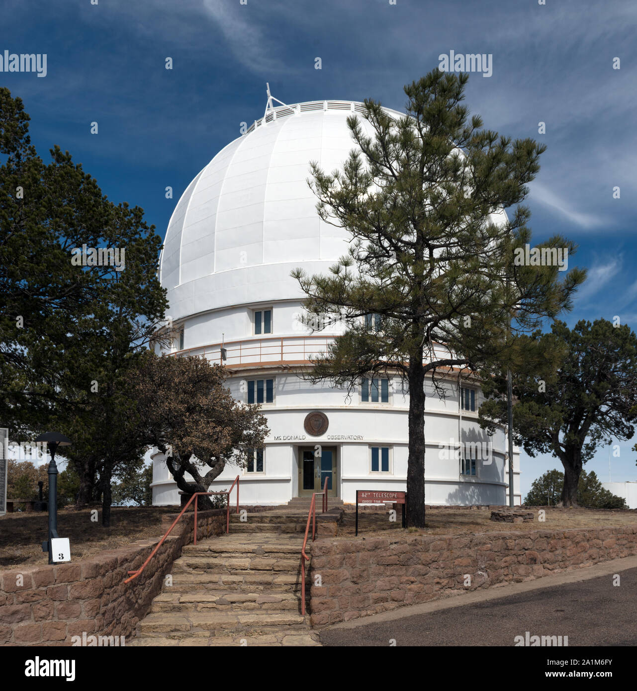 Sternwarte Gehäuse die Otto Struve Teleskop am McDonald Observatory, eine Sternwarte in der Nähe der Ortschaft von Fort Davis in Jeff Davis County, Texas Stockfoto