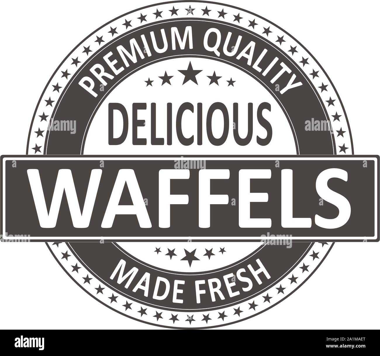 Waffeln lecker Premium Qualität, Frische Stempel wen auf weißem Hintergrund Stock Vektor