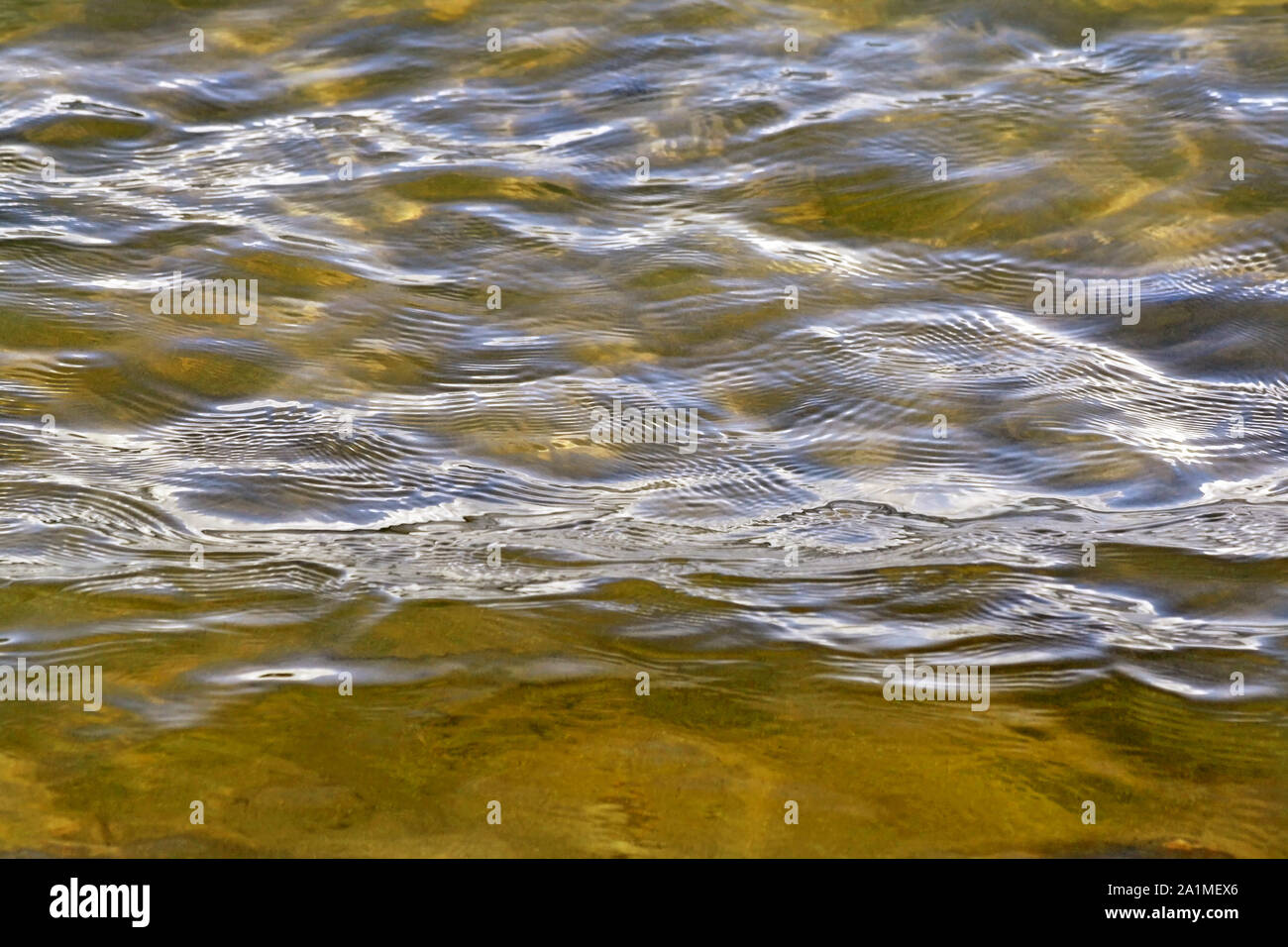 Schönen See Gewässer mit weichen Wellen auf der Oberfläche Stockfoto