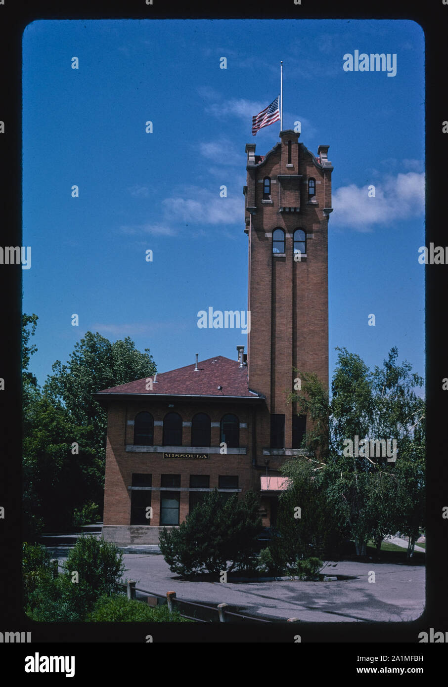 Alte Milwaukee Road Bahnhof, Missoula, Montana Stockfoto