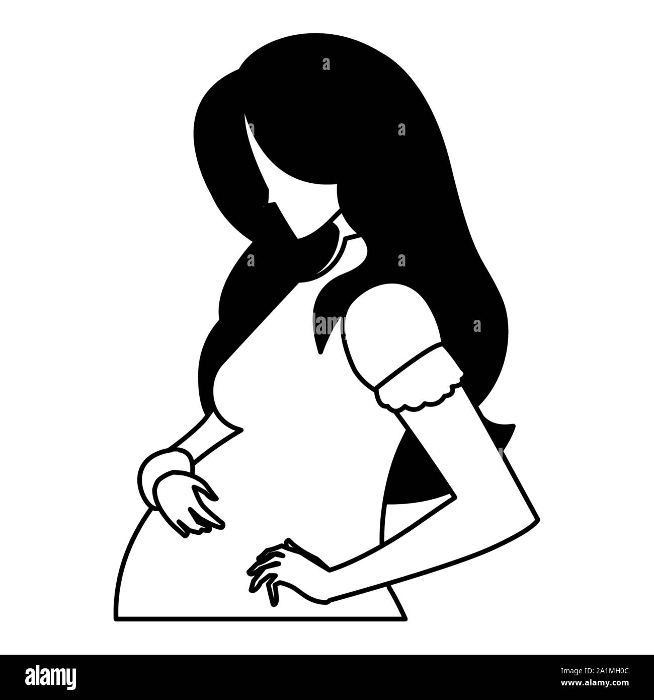 Schwangere Frau Design, Mutter Familie Liebe Schwangerschaft und Mutterschaft Mutterschaft erwarten Thema Vector Illustration Stock Vektor