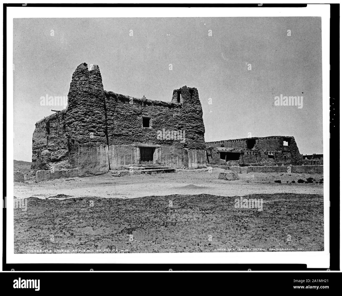 Alte Kirche am Pueblo Pueblo Acoma, NM. Stockfoto