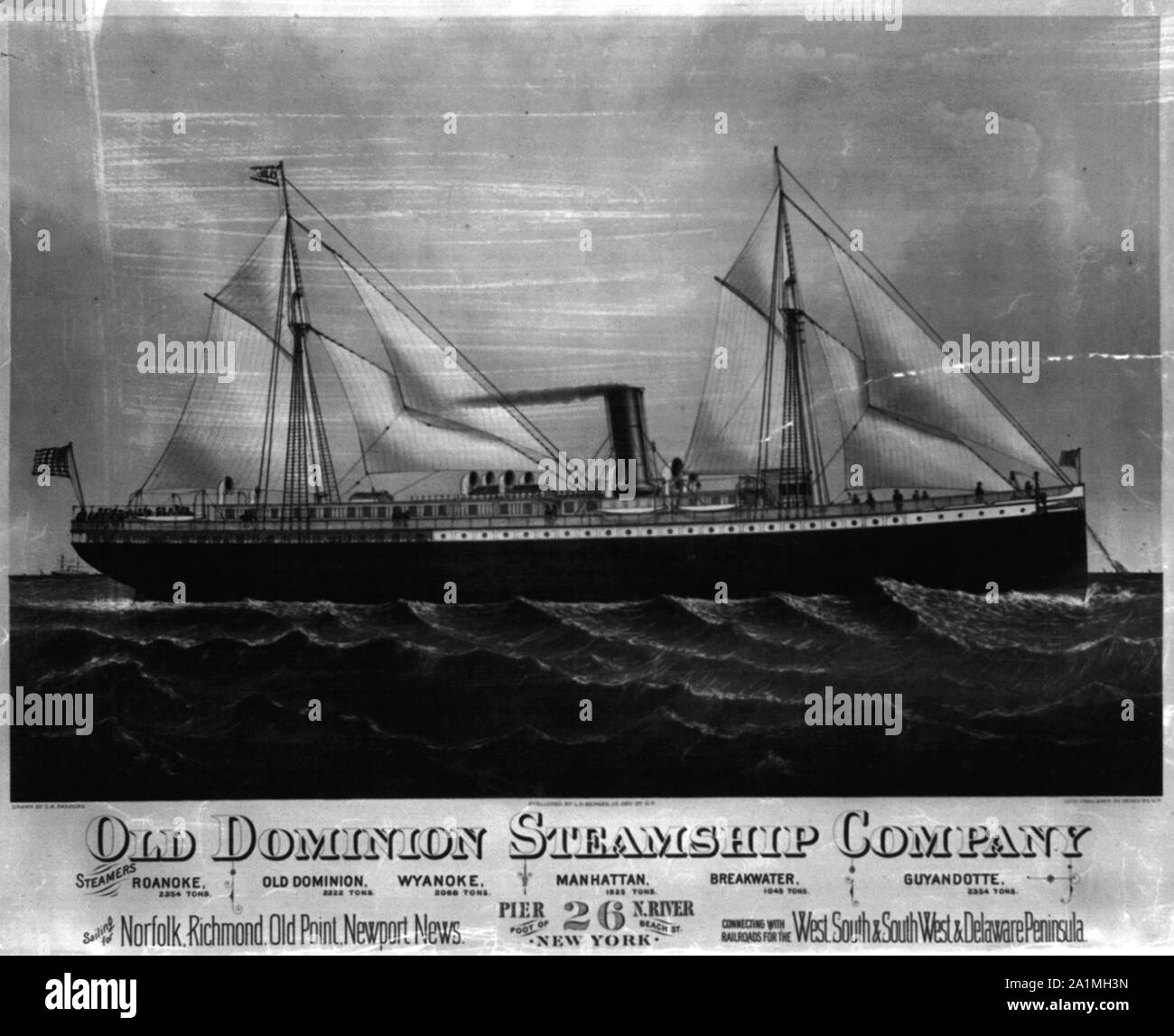Alte Herrschaft Steamship Company Stockfoto