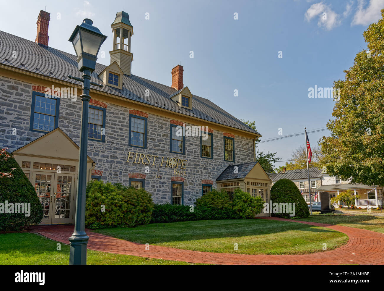 Hoffe, NJ - Sept. 22, 2019: erste Hoffnung Bank ist eine Full Service in Familienbesitz, Community bank. 1911 gegründet, der Hauptsitz befindet sich im Stockfoto