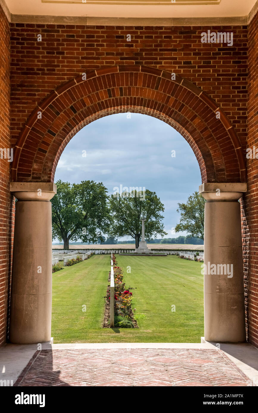 WWI London Friedhof von longueval als Hohe Holz eine von mehreren Schwerpunkte während der Schlacht an der Somme 1916 besser bekannt Stockfoto