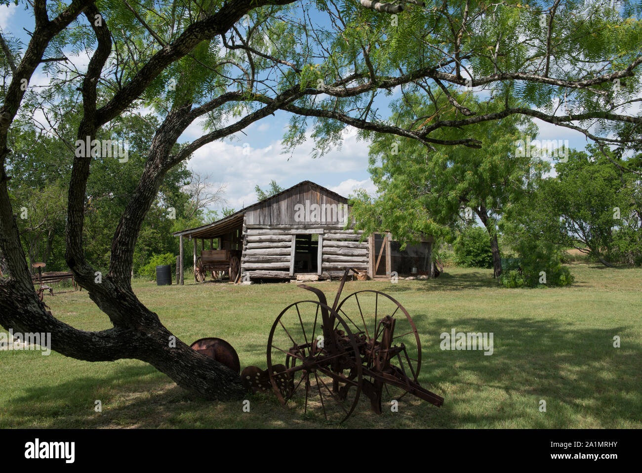 Eine Sammlung von 1800 und frühen 20 Häusern und anderen Gebäuden an der Gonzales Pioneer Village Living History Center in Gonzales, Texas Stockfoto