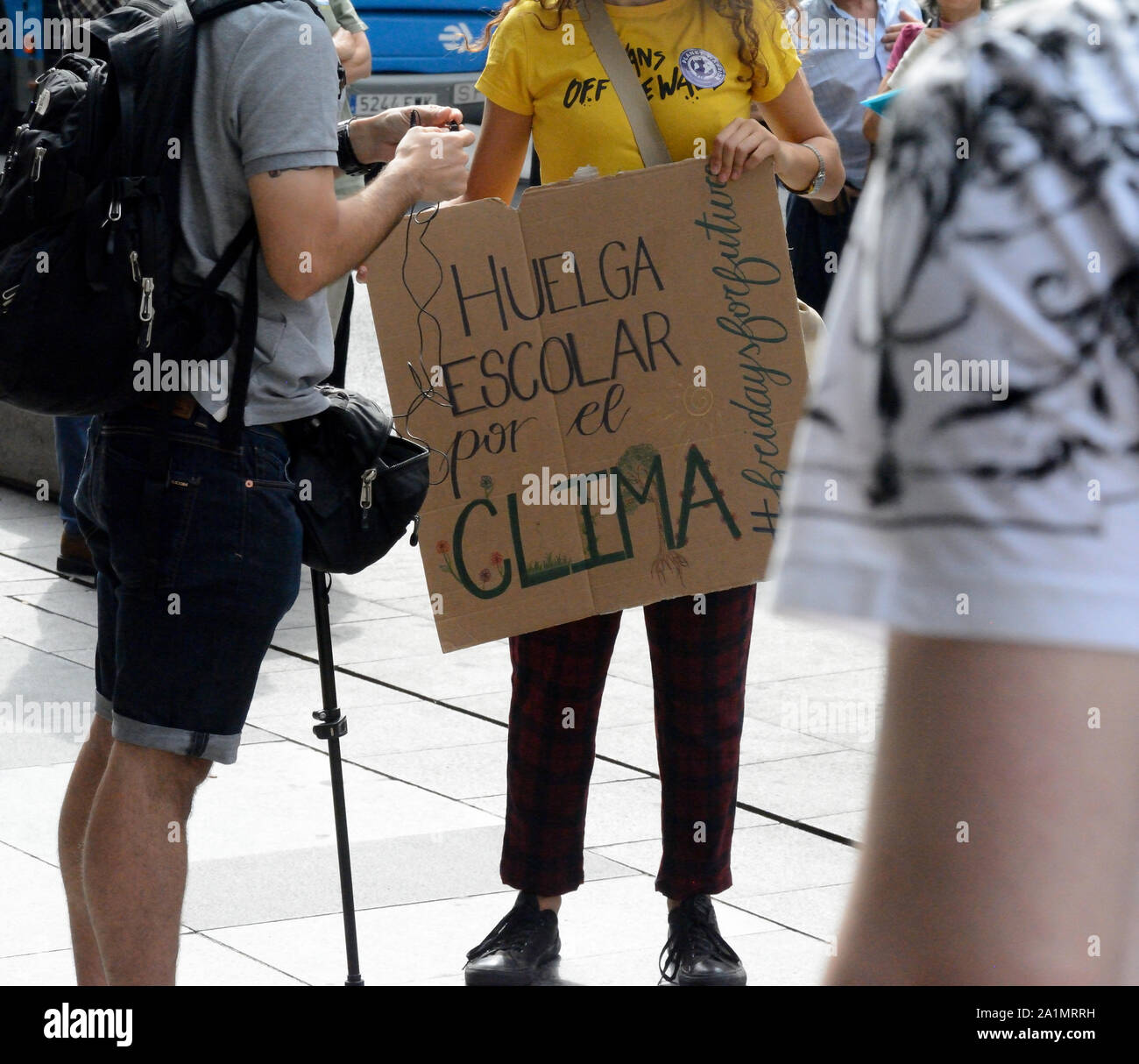 20. September, Madrid, Spanien: eine Reihe von 10 Editorial News & Bilder einer Jugend Klima demonstrationszug als Teil einer globalen Klima März Tag Stockfoto