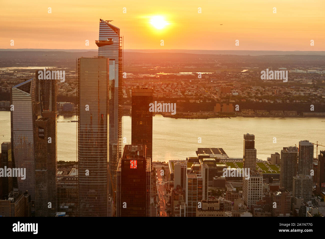Sonnenuntergang über New York City At Table Rock Stockfoto