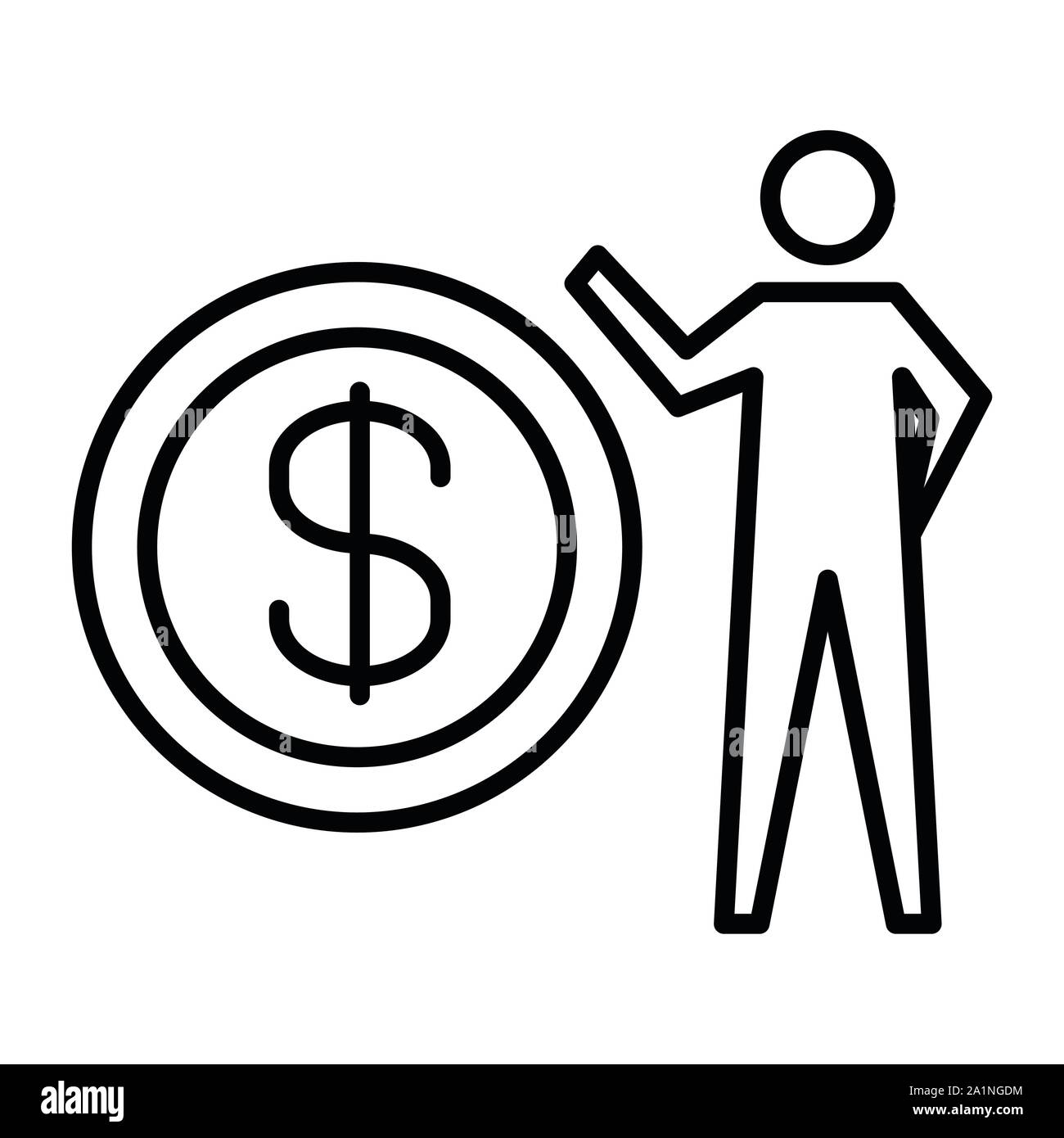 Geld Symbol, Vector Illustration, Business Überblick Stock Vektor