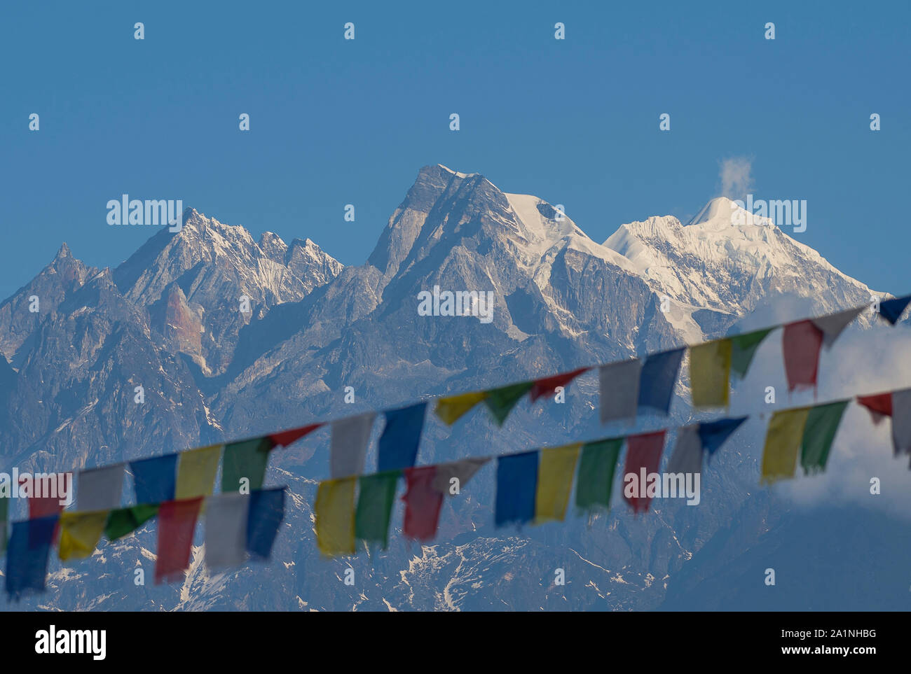 Berglandschaft im Östlichen Himalaya Stockfoto