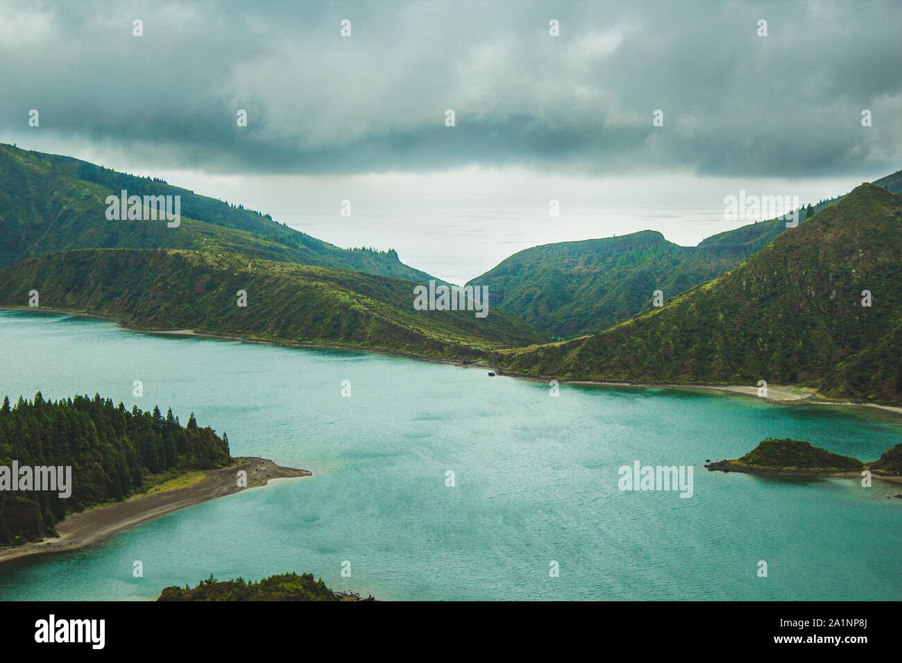 Schöne Aussicht von Lagoa do Fogo See auf der Insel Sao Miguel, Azoren, Portugal Stockfoto