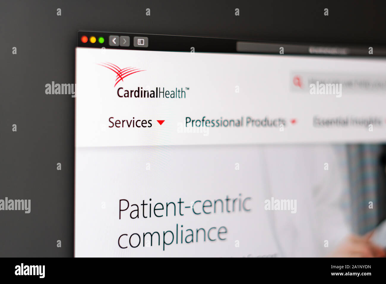 Cardinal Health Startseite. In der Nähe von CardinalHealth Logo. Kann als illustrative für Medien oder Marketing Konzept verwendet werden. Stockfoto