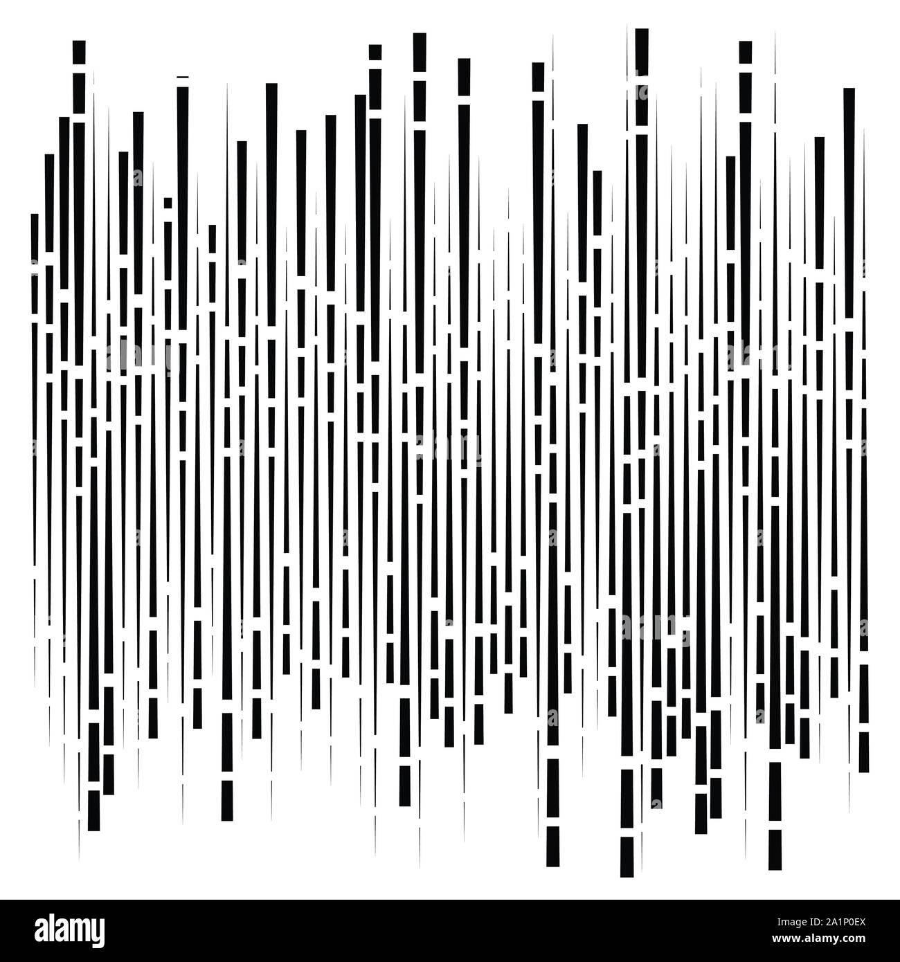 Random segmentiert. Dynamische gestrichelte Linien Muster, unregelmäßige Streifen. abstrakte geometrische Design Stock Vektor