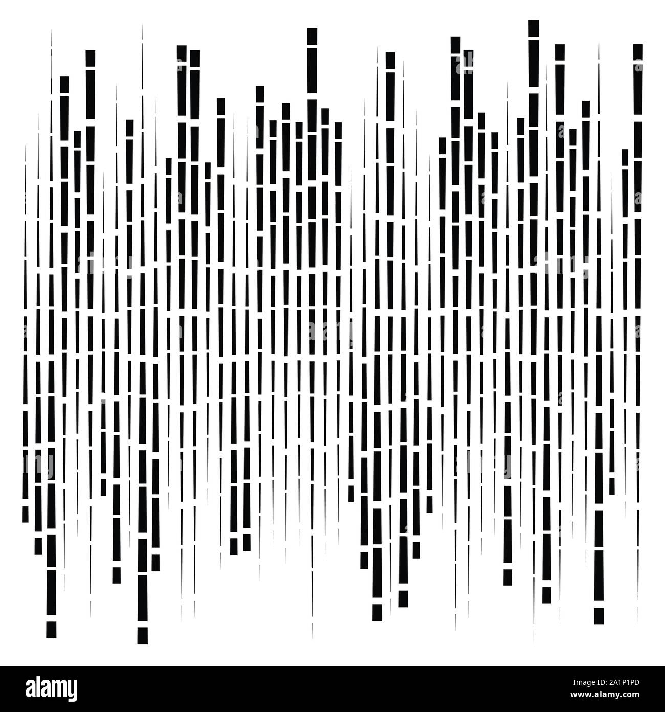 Random segmentiert. Dynamische gestrichelte Linien Muster, unregelmäßige Streifen. abstrakte geometrische Design Stock Vektor