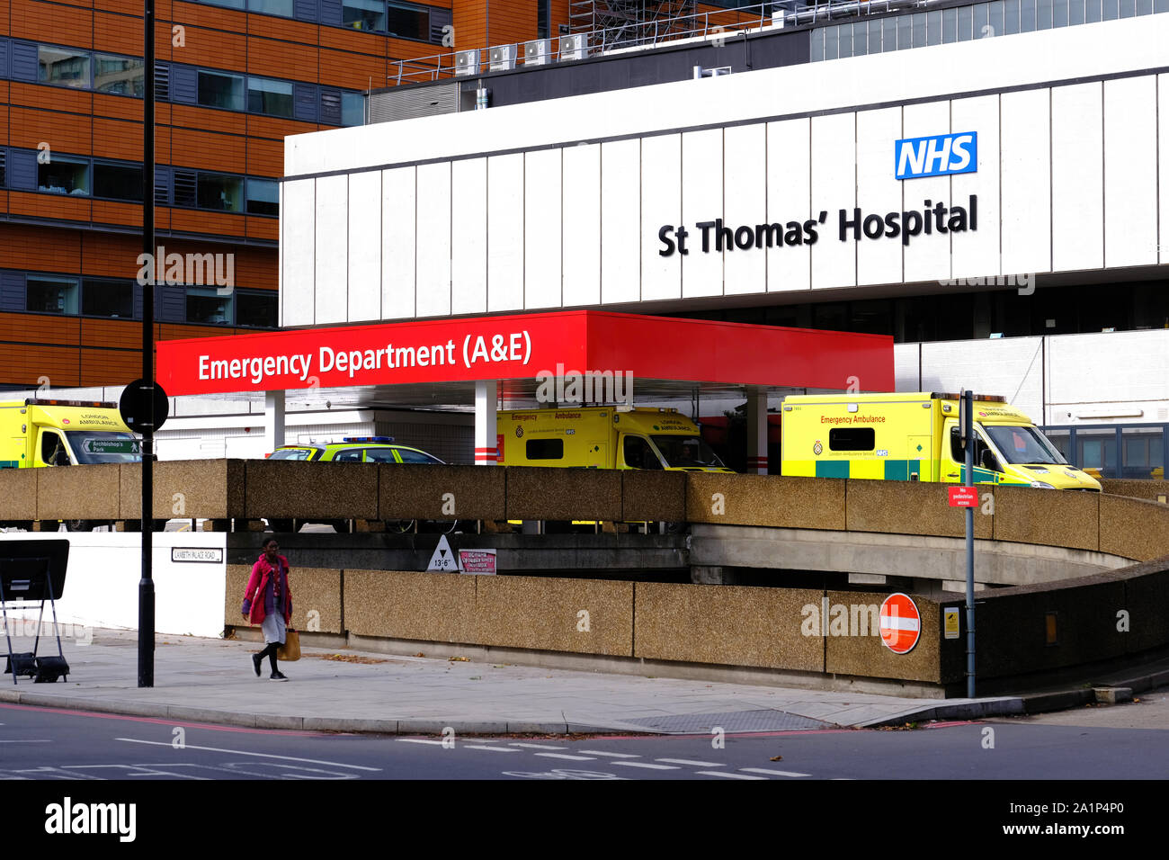 A&E, St Thomas Hospital, London, Vereinigtes Königreich Stockfoto