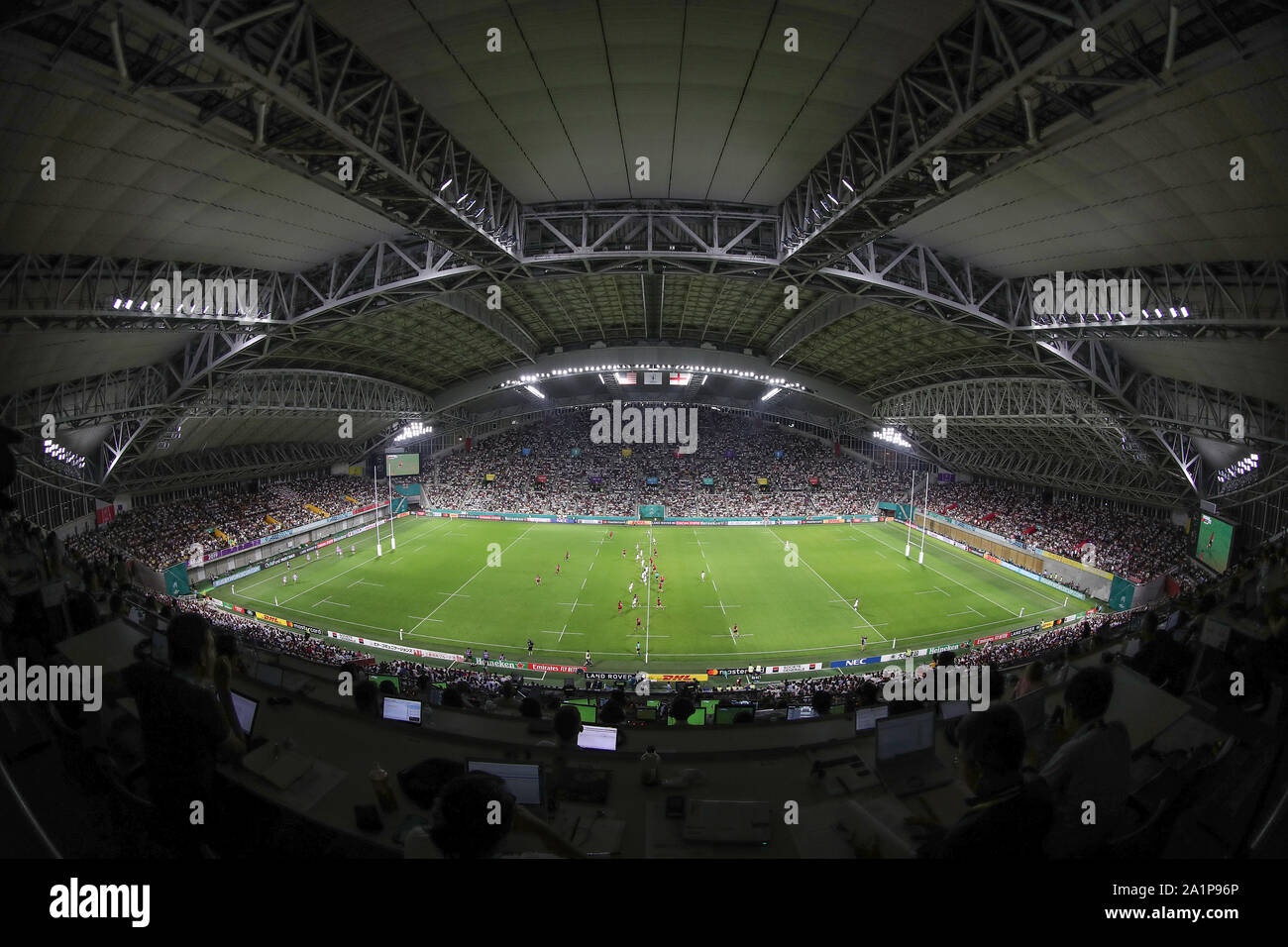 Allgemeine Ansicht von England v USA während der 2019 Rugby World Cup Match am Kobe Misaki Stadion, Japan. Stockfoto