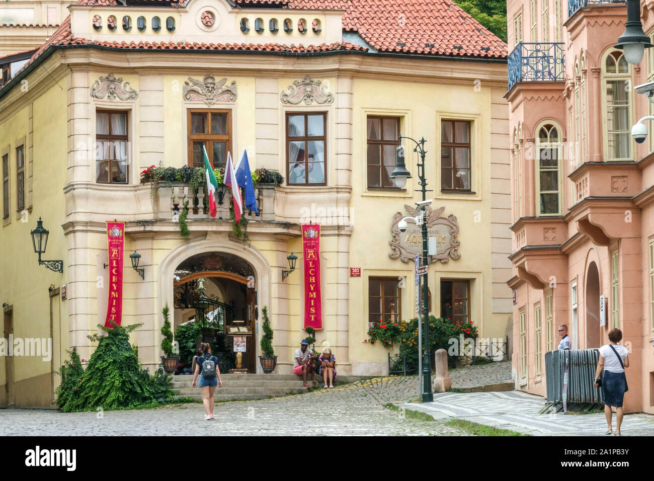 Alchymist Grand Hotel and Spa in Trziste Square Mala Strana Prag Tschechische Republik Stockfoto