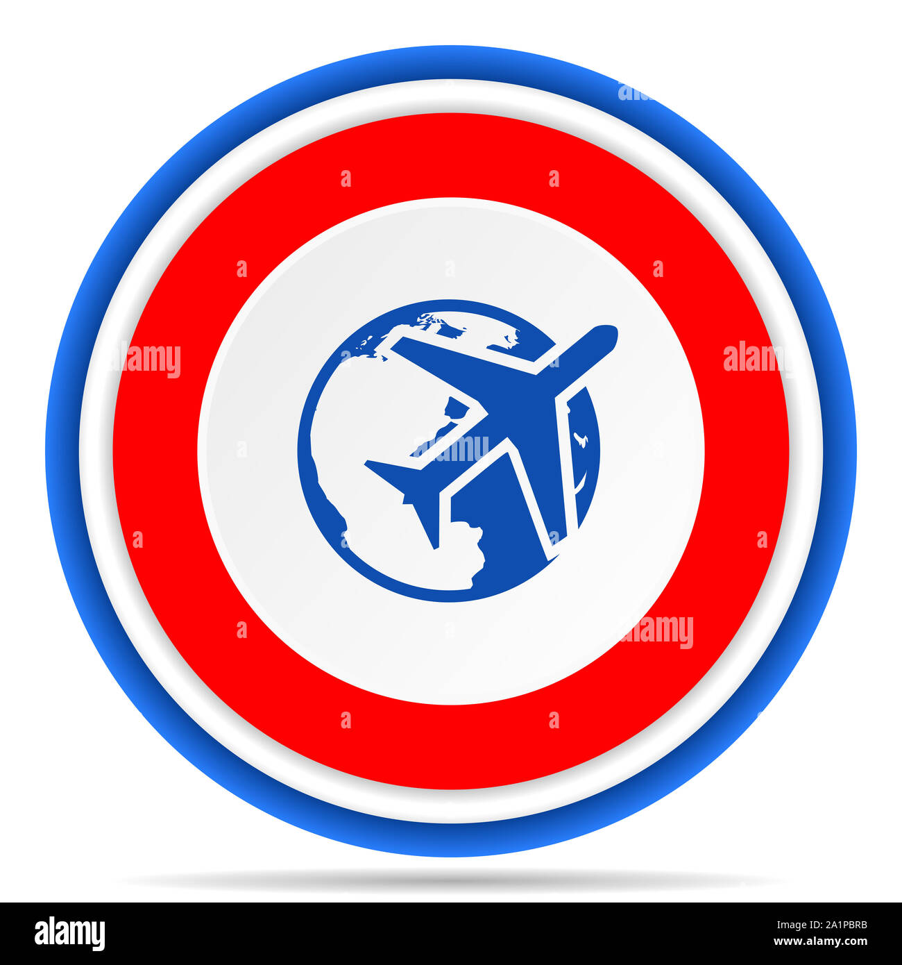 Reisen runden Symbol, Rot, Blau und Weiß französisches Design Illustration für Web, Internet und mobile Anwendungen Stockfoto