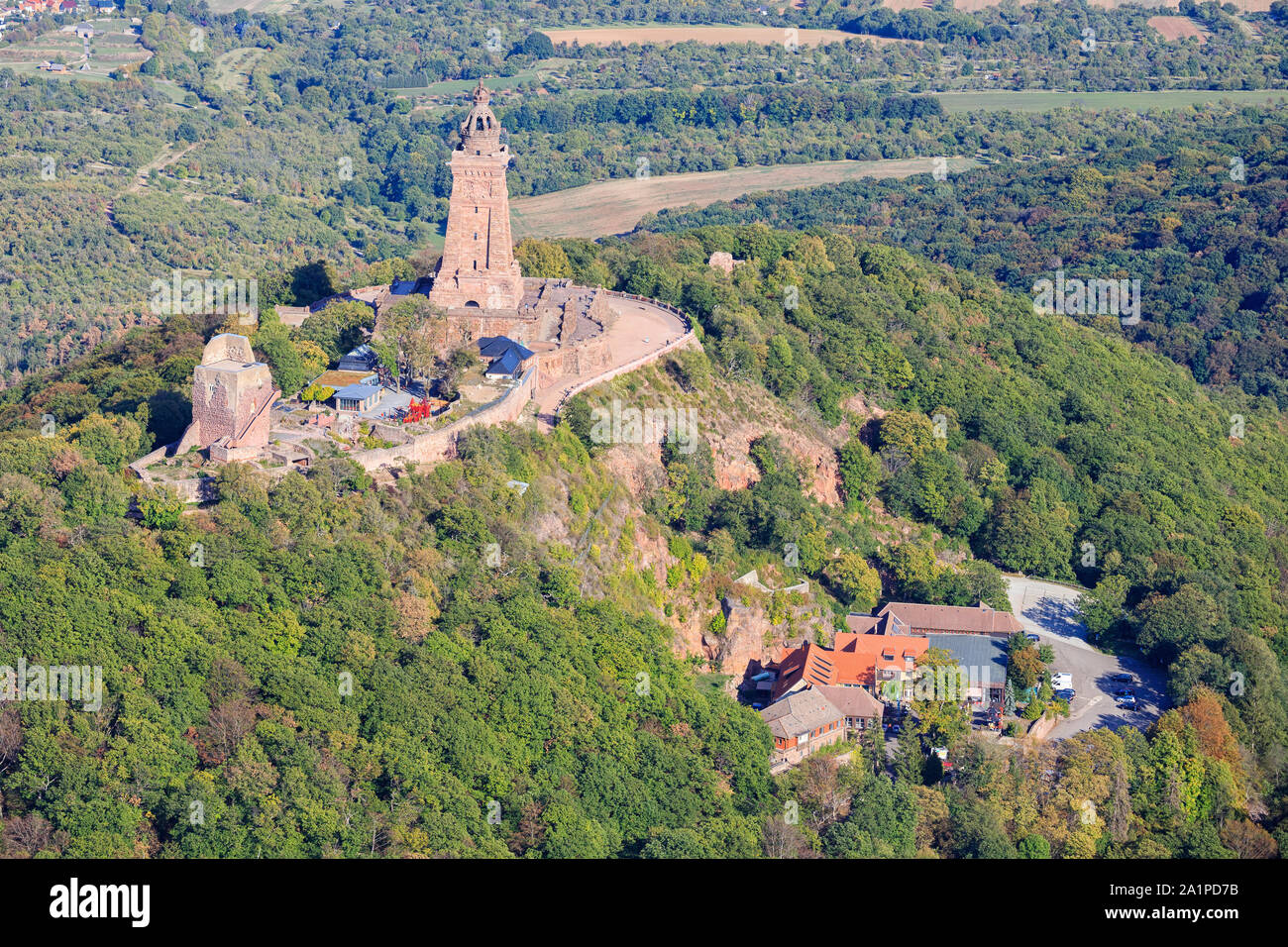 Kyffhaeuser, Denkmal, Barbarossa. Landschaft, kyffhauser Stockfoto