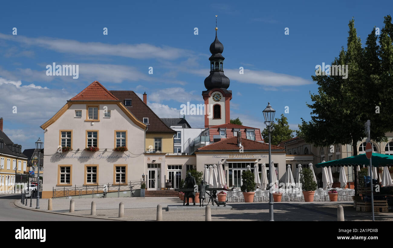 Schlossplatz Schwetzingen Stockfoto