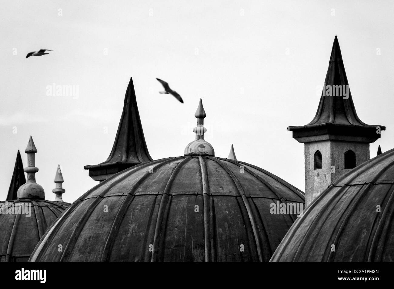Osmanische Dächer in der Nähe der Süleymaniye Moschee, Istanbul, Türkei Stockfoto