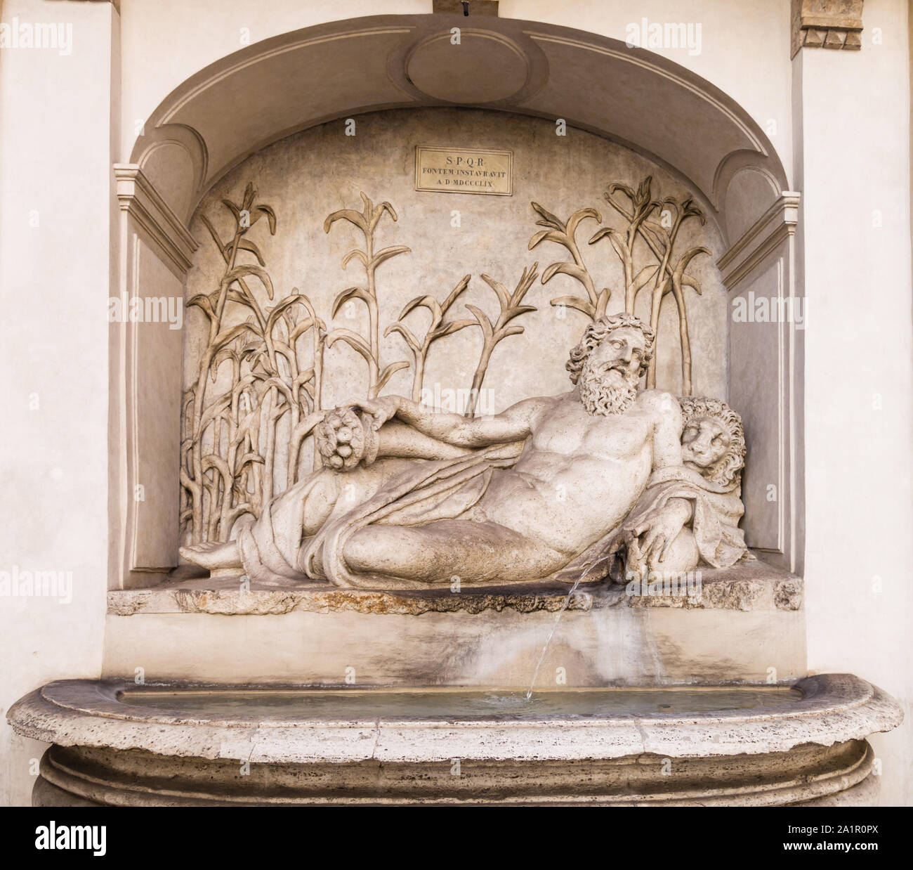 Der Fluss Aniene, einer der Quattro Fontane, auf dem Quirinal in Rom, Italien Stockfoto