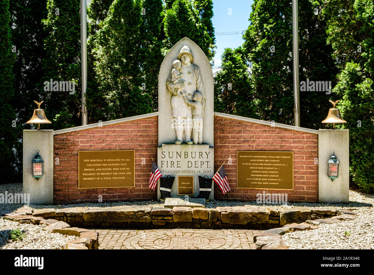 Sunbury Feuerwehr Memorial, Northumberland County Courthouse, 201 Market Street, Sunbury, Pennsylvania Stockfoto