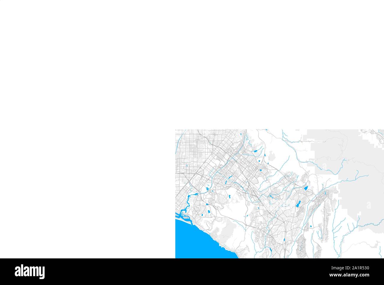 Reich detaillierte Vektor Bereich Karte von Lake Forest, Kalifornien, USA. Karte Vorlage für Wohnkultur. Stock Vektor