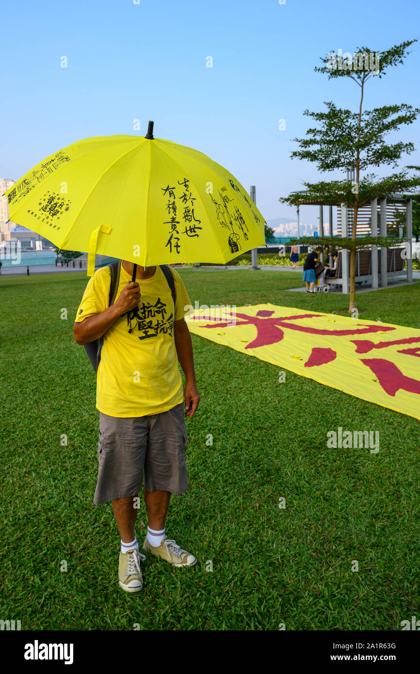 Tamar, Admiratly, Hongkong, 29. September 2019. Den fünften Jahrestag der Revolution. Zehntausende bei Tamar für eine Kundgebung der Anfang der Bewegung besetzen vor fünf Jahren zu markieren gesammelt. Stockfoto