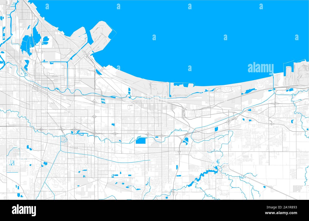 Reich detaillierte Vektor Lageplan von Gary, Indiana, USA. Karte Vorlage für Wohnkultur. Stock Vektor