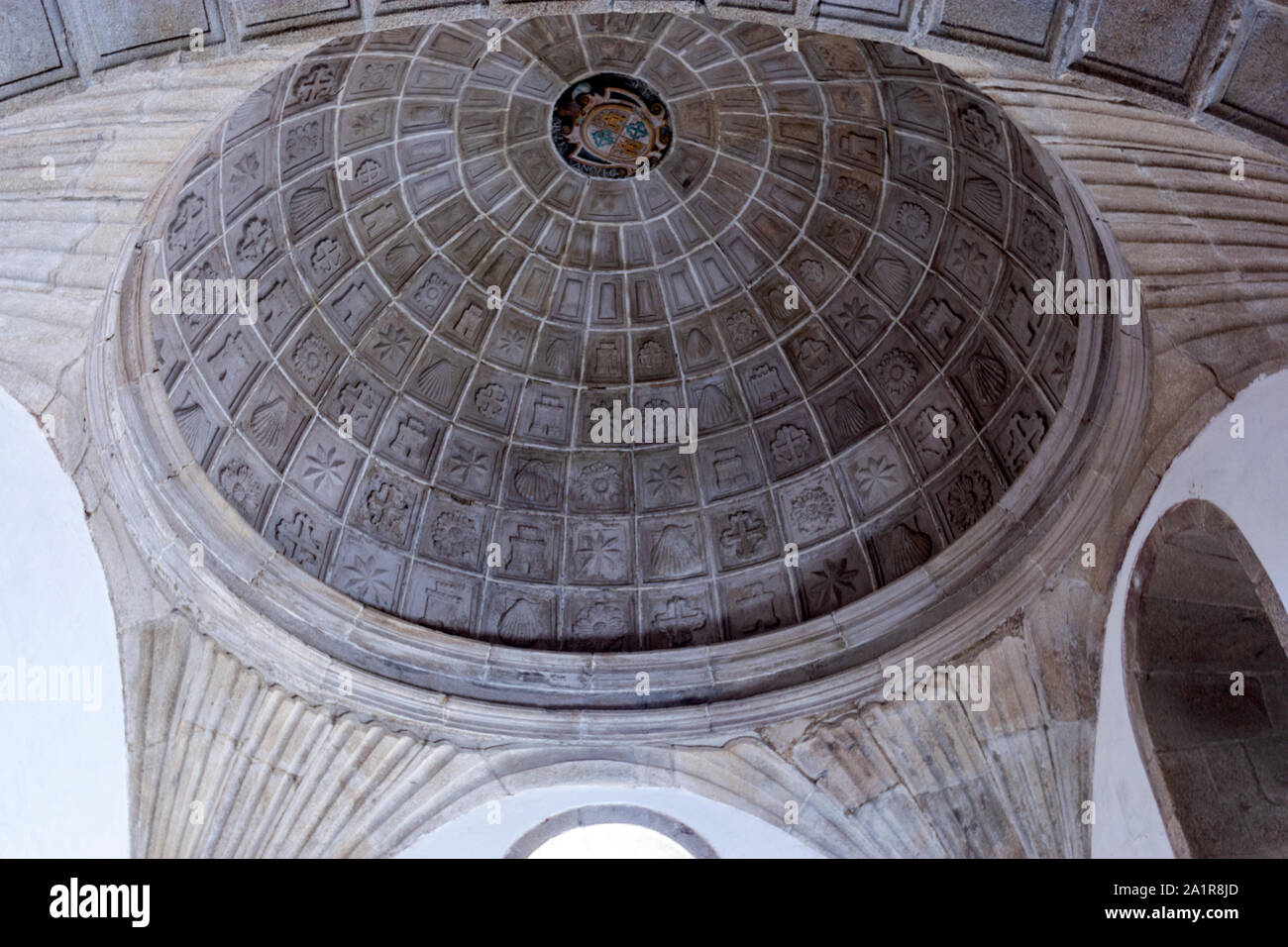 Stoned Kuppel des Kloster von San Domingos de Bonaval Santiago de Compostela, Galicien, Spanien Stockfoto