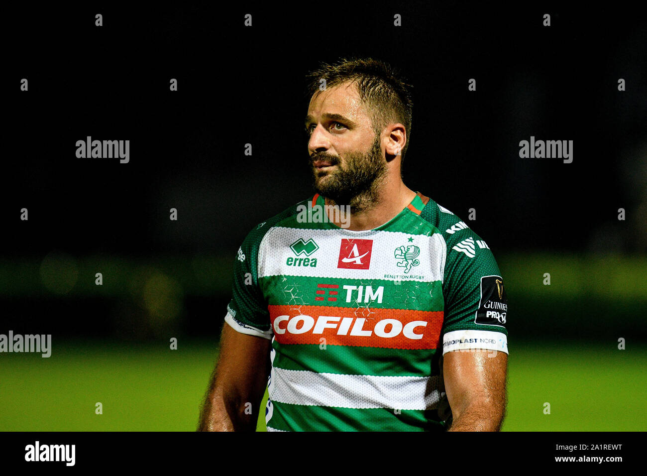 Treviso, Italien. 28 Sep, 2019. ANGELO ESPOSITO von Benetton Treviso bei Benetton Treviso Vs Leinster Rugby - Rugby Guinness Pro 14-Kredit: LPS/Ettore Griffoni/Alamy leben Nachrichten Stockfoto