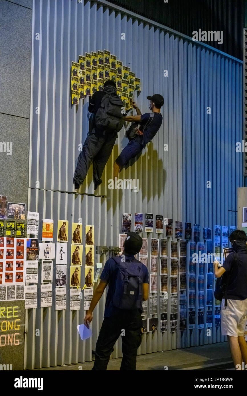 Hongkong - September 28, 2019: 928. Jahrestag in Hongkong in eine andere Polizei Konflikt gedreht. Stockfoto