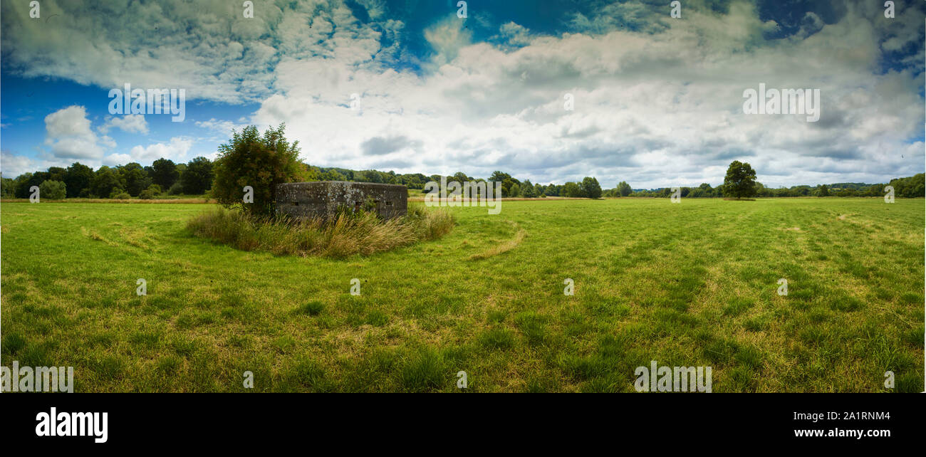 Panoramabild von Kent Ackerland unter Gras, Kent, england, Vereinigtes Königreich, Europa Stockfoto