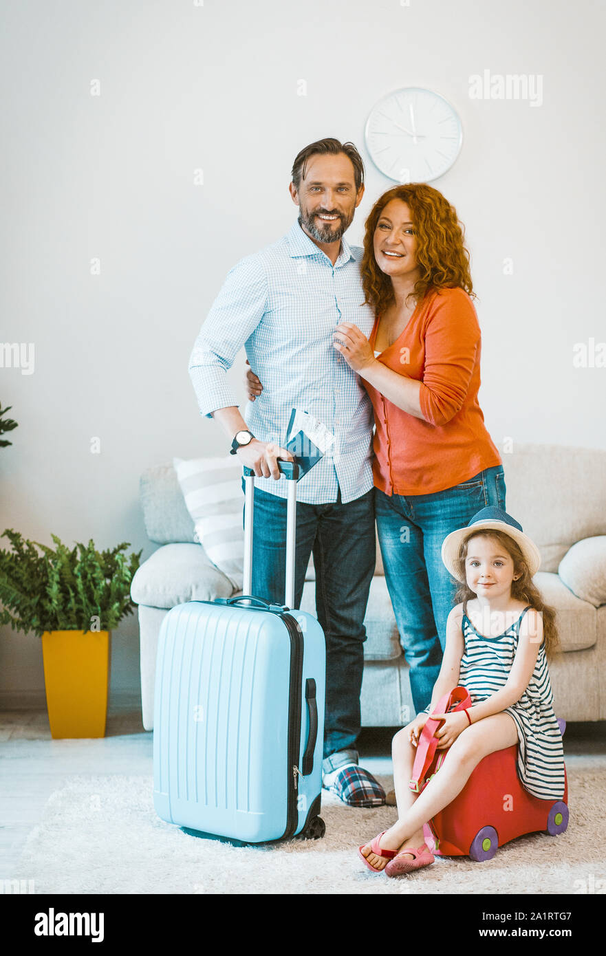 Familie auf Urlaub. Stockfoto