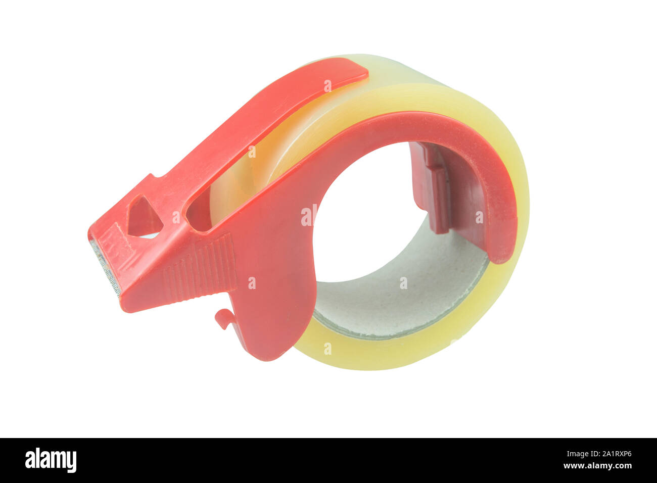 Klebeband auf einen weißen Hintergrund mit Freistellungspfad isoliert Stockfoto