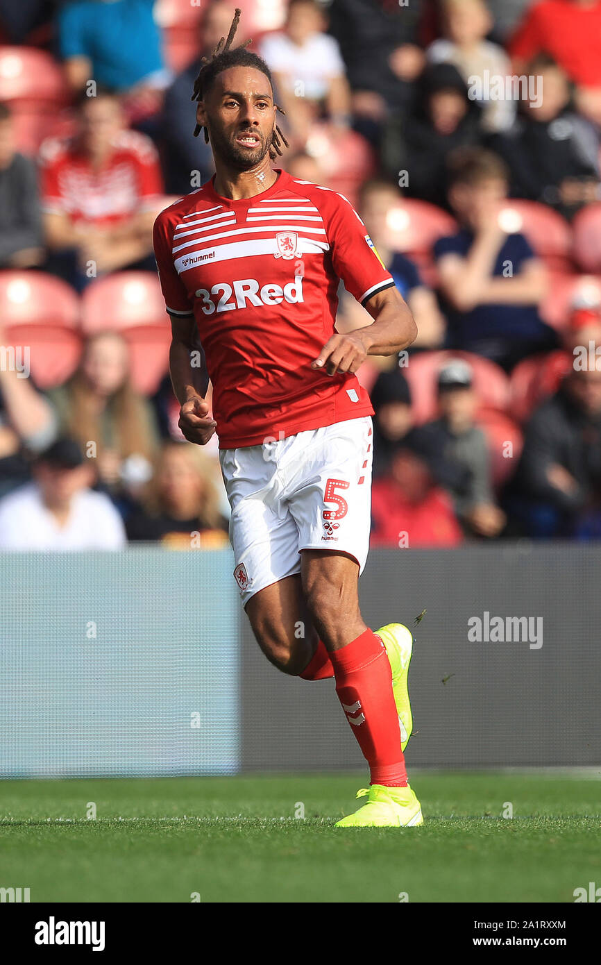 Middlesbrough, UK. 28. September 2019. Ryan Shotton von Middlesbrough während der Sky Bet Championship Match zwischen Middlesbrough und Sheffield Mittwoch an der Riverside Stadium, Middlesbrough am Samstag, den 28. September 2019. (Credit: Mark Fletcher | MI Nachrichten) nur die redaktionelle Nutzung, eine Lizenz für die gewerbliche Nutzung Kreditkarte erforderlich: MI Nachrichten & Sport/Alamy leben Nachrichten Stockfoto