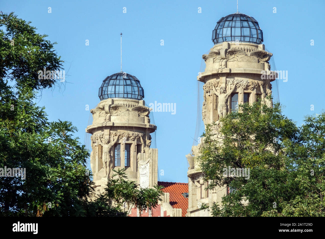 Prag Jugendstilgebäude, Hauptbahnhof, Prag Tschechische Republik Stockfoto