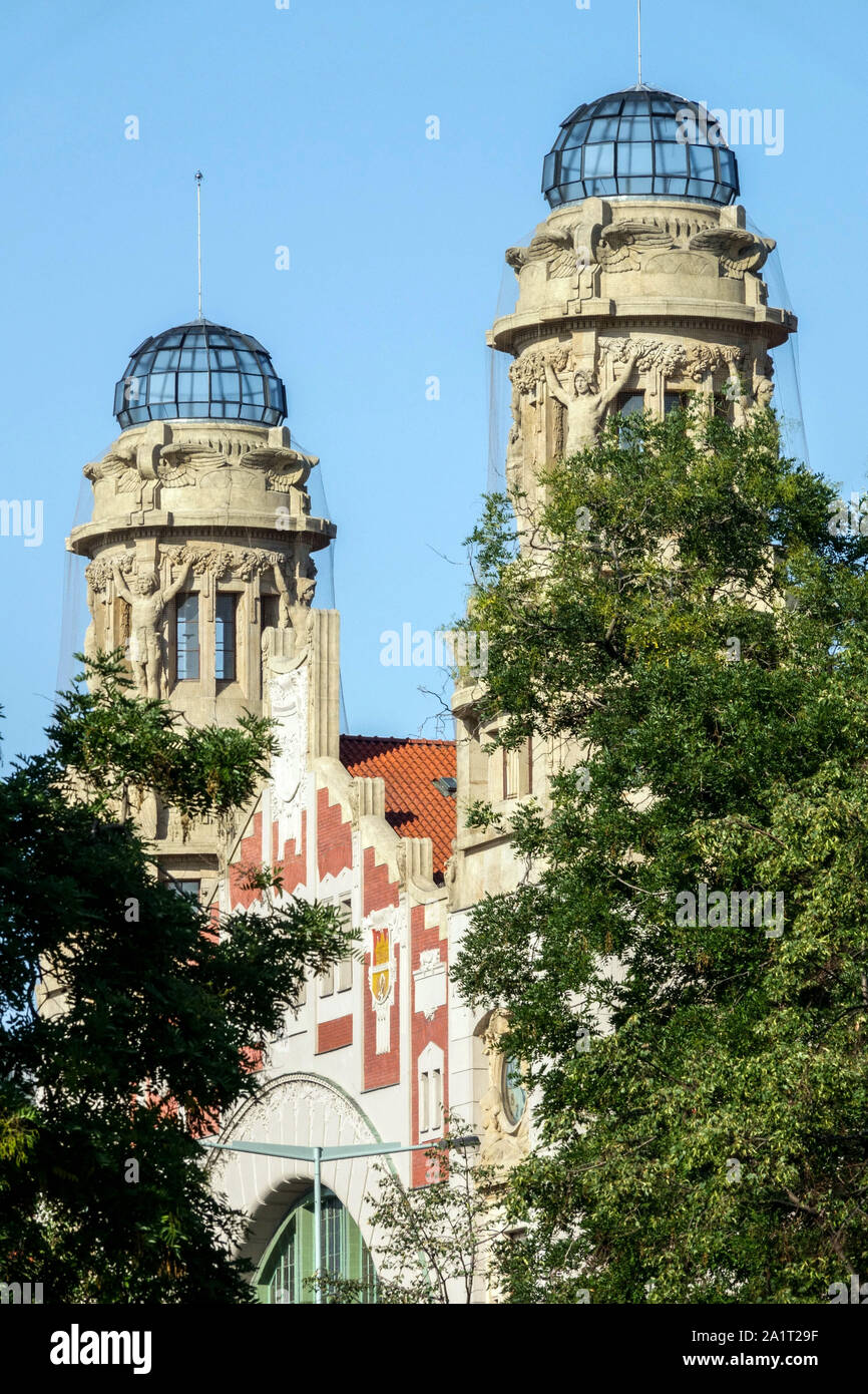 Prag Jugendstilgebäude, Hauptbahnhof, Prag Tschechische Republik Stockfoto