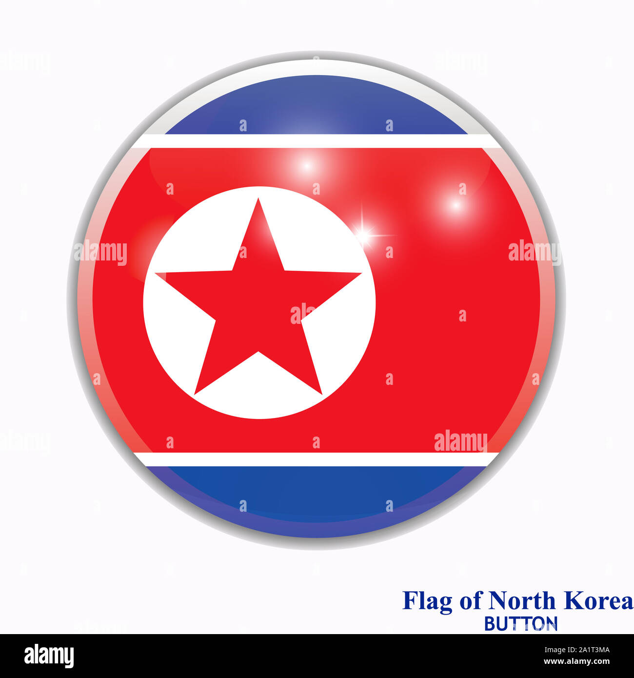 Gerne Nordkorea Tag drücken. Taste Bright mit Fahne von Nordkorea. Banner Abbildung mit Flagge. Stockfoto