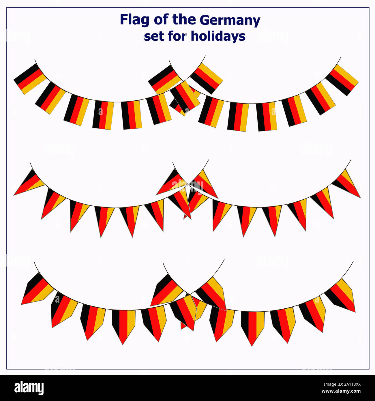 Aufkleber Deutschland-Flagge Band isoliert auf weiß. Konzept  3D-Illustration 