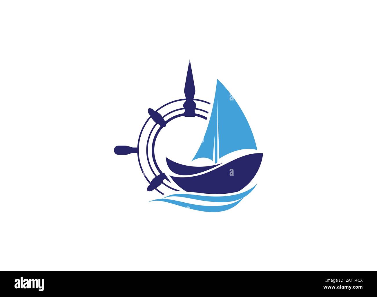 Kreuzfahrtschiff Logo Vorlage Vektor icon Abbildung: Logo Design, Schiff, nautische Segelboot Symbol vektor design, Segelboot Symbol, Stock Vektor