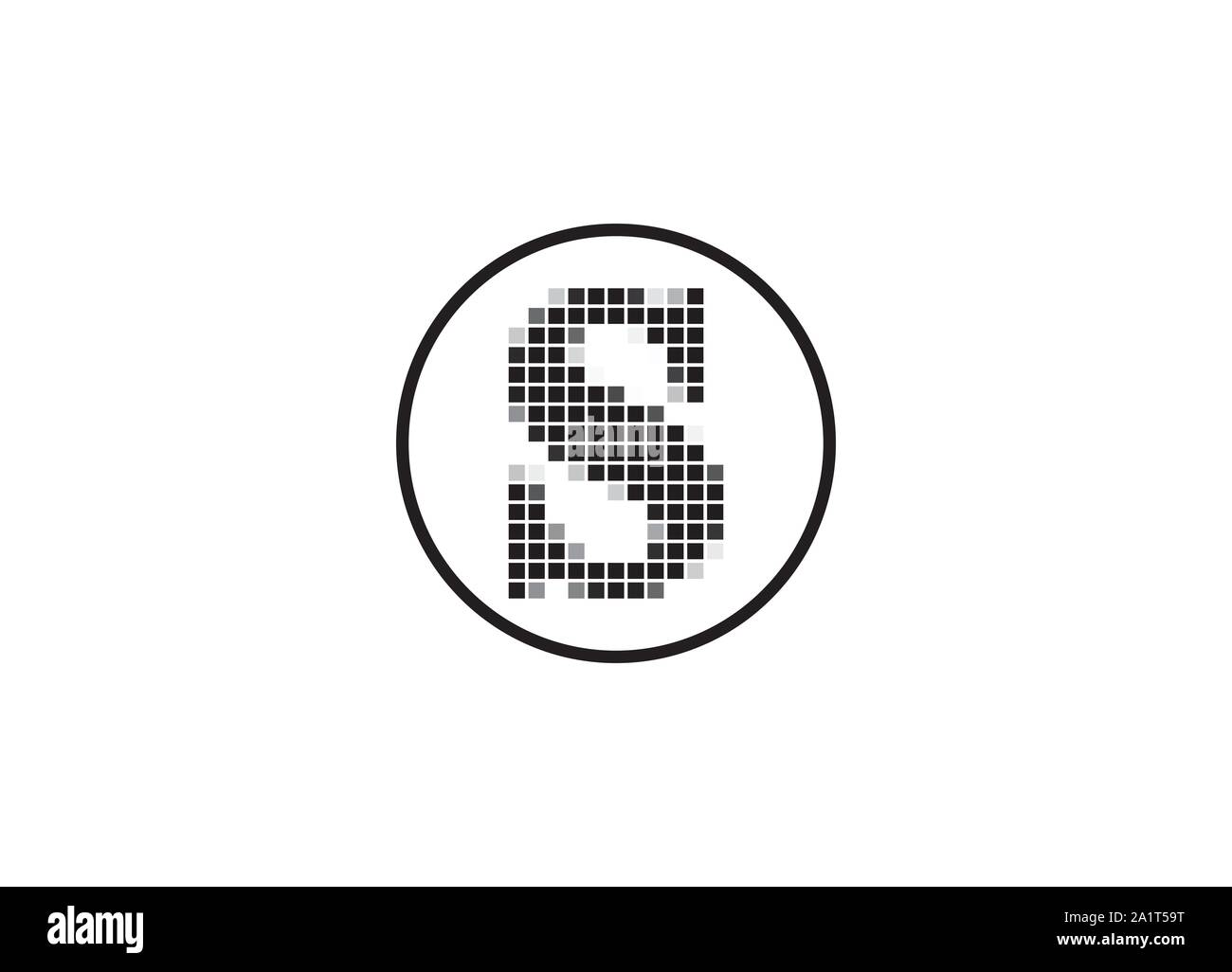 Brief Pixel Motion Logo, Pixel schreiben Vector Logo, Pixel Logo Design Element, abstrakte Moderne Pixel erste Logo Design Stock Vektor